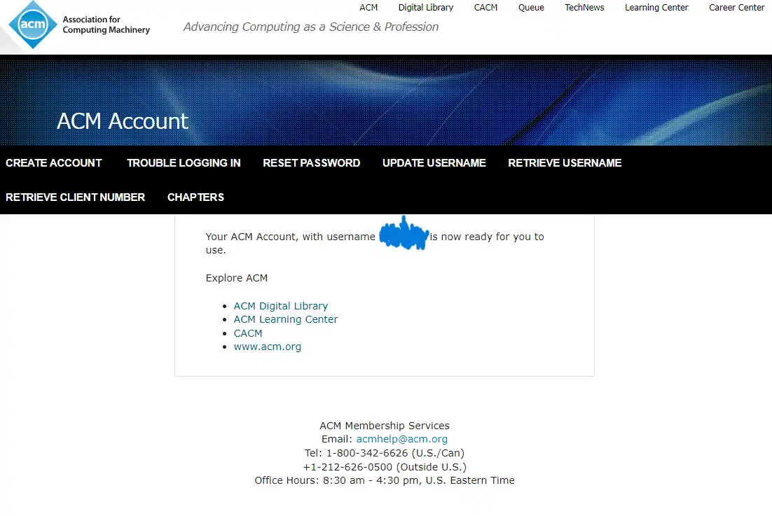 ACMアカウント画面
